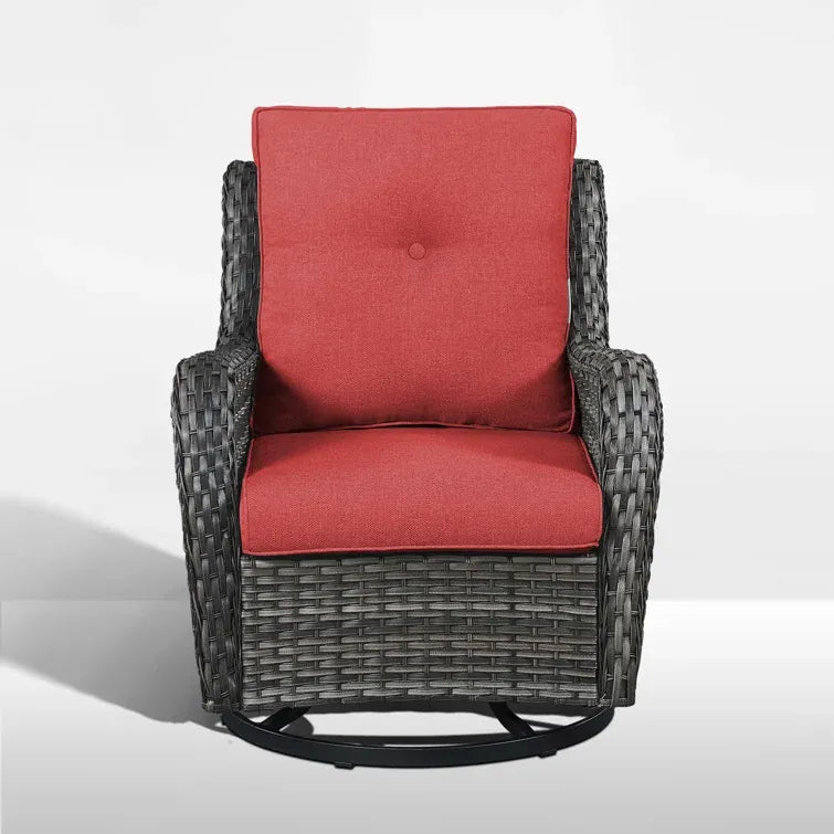 Wicker Rattan Swivel Patio Wicker Chairs (Set of 2)