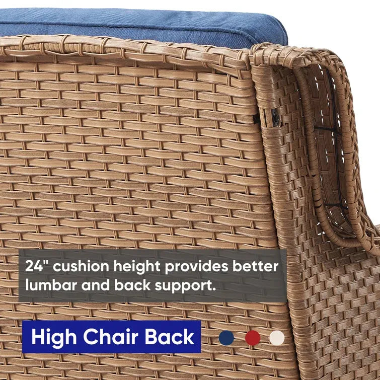 Wicker Rattan Swivel Patio Wicker Chairs (Set of 2)