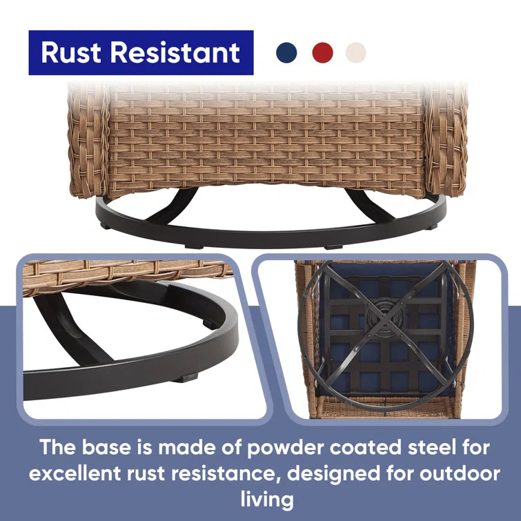 Wicker Rattan Swivel Patio Wicker Chairs (Set of 2)