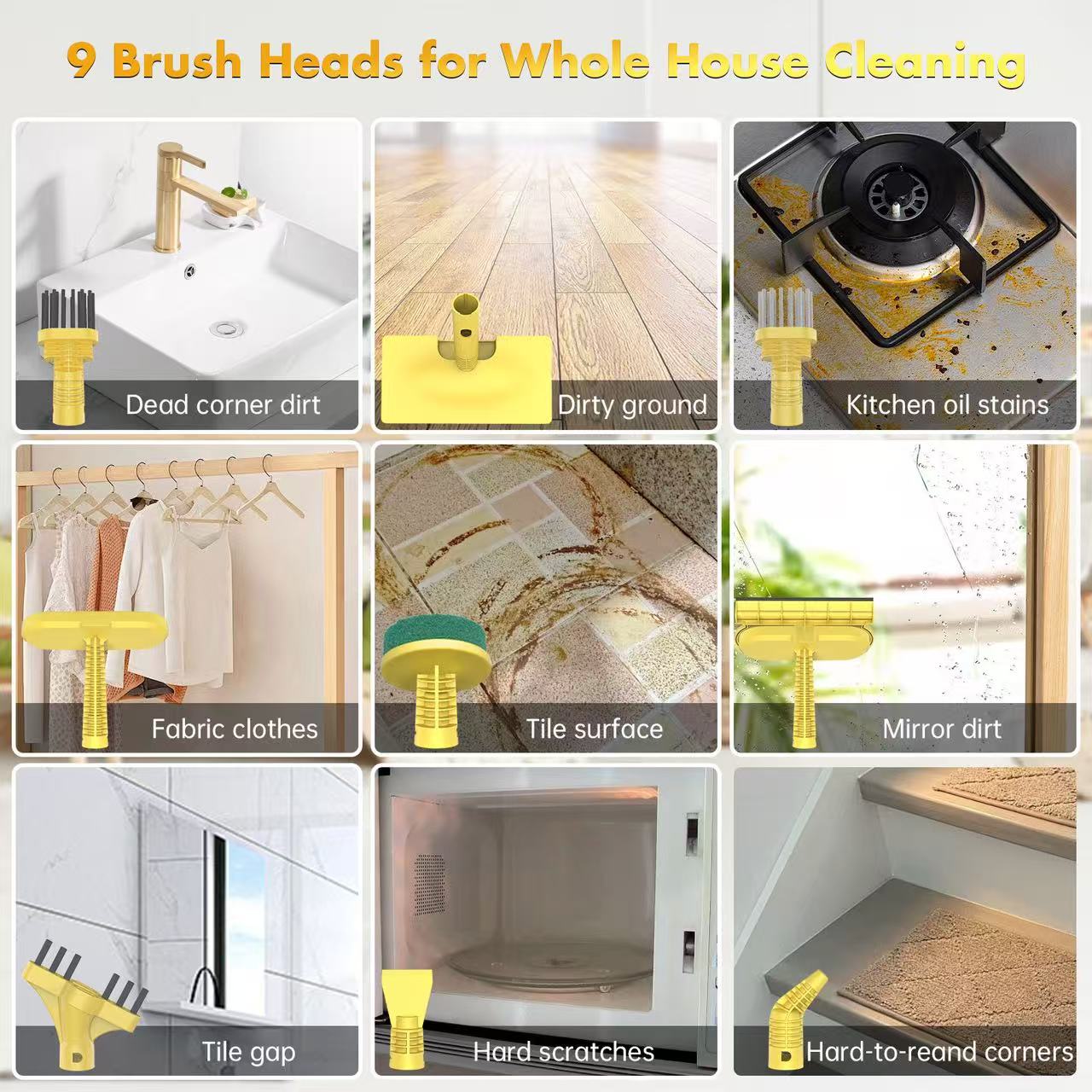 (Free Bonus-Random Color) Delu Steam Cleaning Mop
