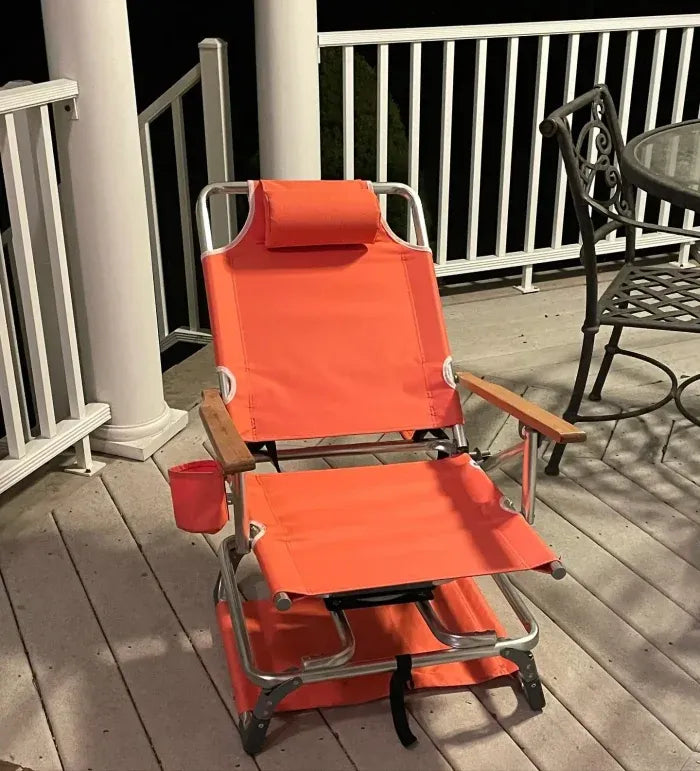 LAST DAY 71% OFF&#127873;Aluminum folding beach chair with cup holder