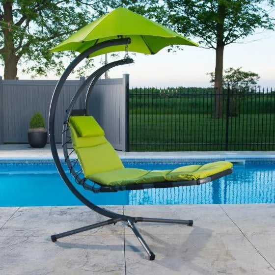 Clearthtance Sathtle&#9889;&#10024;360 Degrthtee Hamthtmock Chair with Umthtbrella and Cusththion