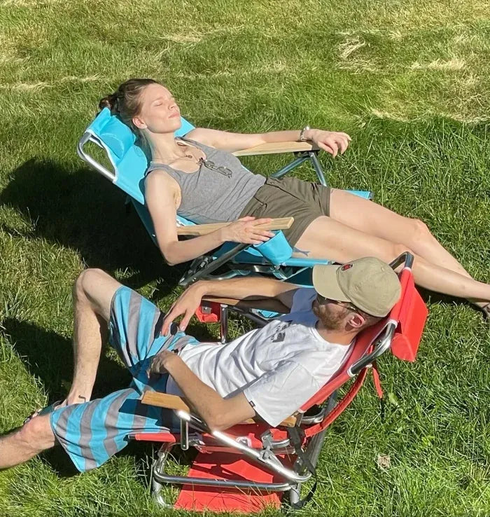 LAST DAY 71% OFF&#127873;Aluminum folding beach chair with cup holder