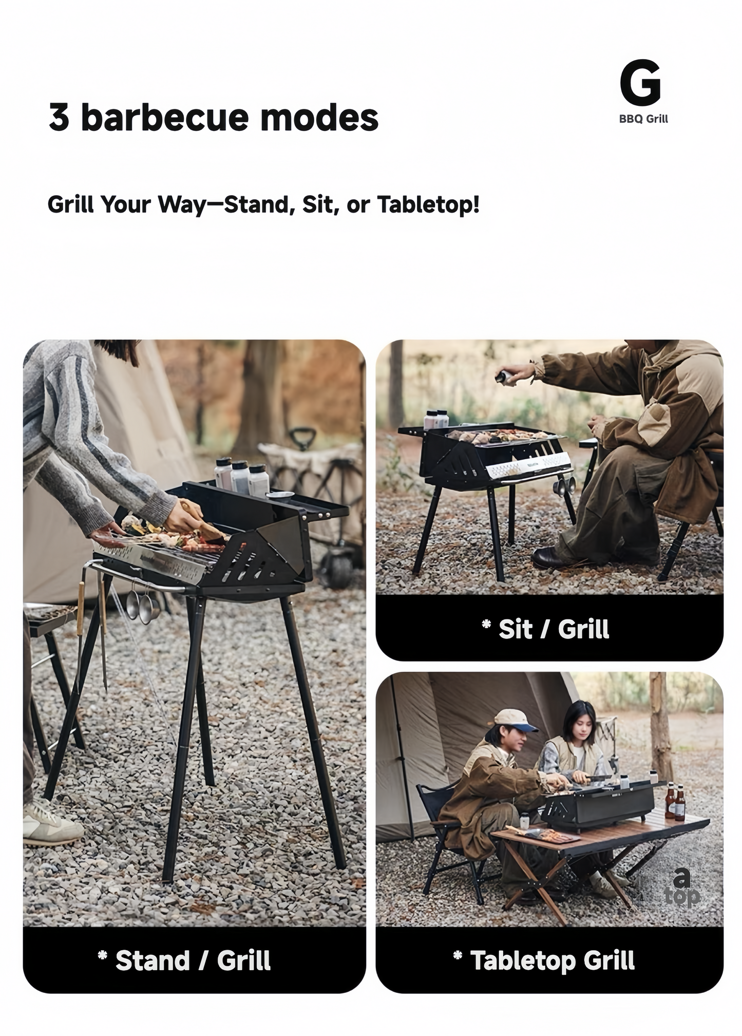 Gizfa Go BBQ – Foldable 3-in-1 Outdoor Grill