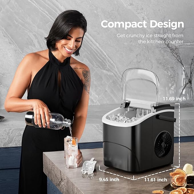 Portable Ice Maker Machine with Self-Cleaning