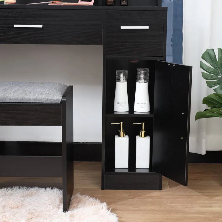 Areena Vanity Set with Stool and Mirror