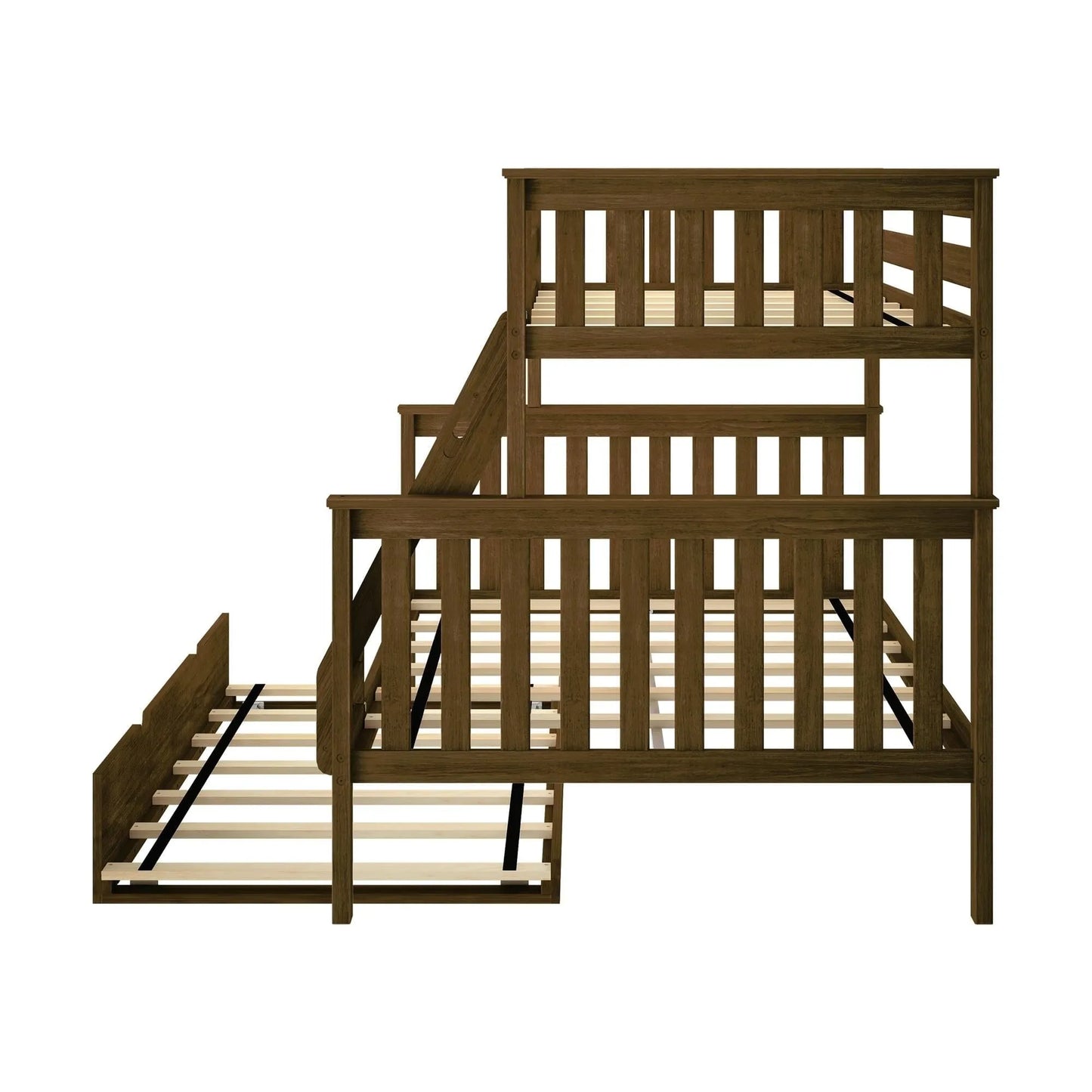 &#127876;Store Closing Sale&#128150;Kids Solid Wood Twin-Over-Full Bunk Bed + Trundle Bed
