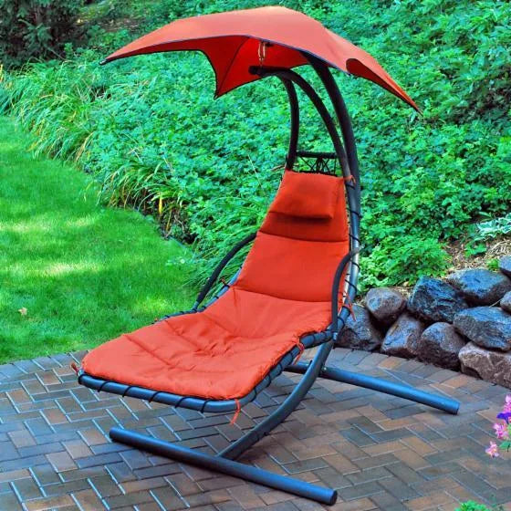 Clearthtance Sathtle&#9889;&#10024;360 Degrthtee Hamthtmock Chair with Umthtbrella and Cusththion