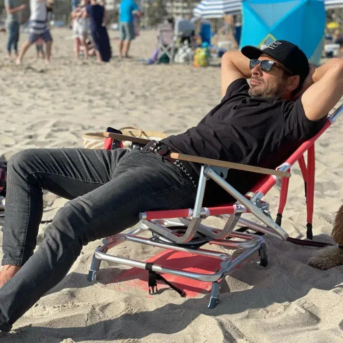 LAST DAY 71% OFF&#127873;Aluminum folding beach chair with cup holder